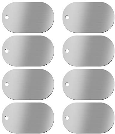 Be In Your Mind 50 Stück Gebürstete Aluminium Stanz Rohlinge 50x30mm Rechteck mit 2,5 mm Loch für DIY Schmuck Halskette Armband 0.5mm Dicke