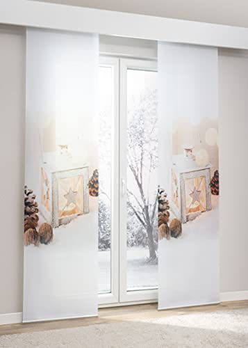 LYSEL Schiebegardine Laternenglanz in Beige-Braun, in der Größe (BxH) 60cm x 245cm