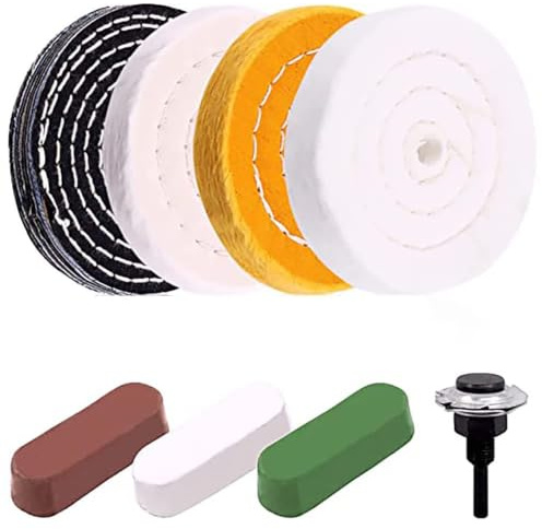 Buffing Polishing Wheel, Polishing Wheel Kit with 3pc Compound | Buffing Polishing Wheels With 3pcs Compound, 1/4'' Shank, Car Polishing Kit Pads for Drill