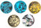 Pokemon Münzen 5 Pack, Verschiedene Größen von Münzen, Pokemon Silbermünzen, Pokemon Goldmünzen, offizielles Pokemon Kartenzubehör für Pokemon Kartenspiel