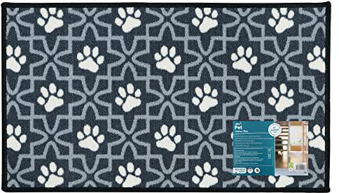 JVL Machine Washable Pet Mat 40 x 70 cm, Lattice Paws, 01-263LA