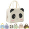 Wylhxyqq Lunch Bag ，Waterproof Portable Lunch Box Bag, Reusable Lunch Cooler Bags, Insulated Lunch Bags,for Women, Men, Kids and Students Travel Work Picnic Office and School (Beige Panda)