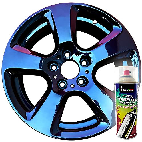 PMcolours Flip Flop Lack mit Multi Color Chamäleon-Effekt LAVA, Sprühdosen 400 ml, BCB-Basecout (schwarz-rot-gelb)