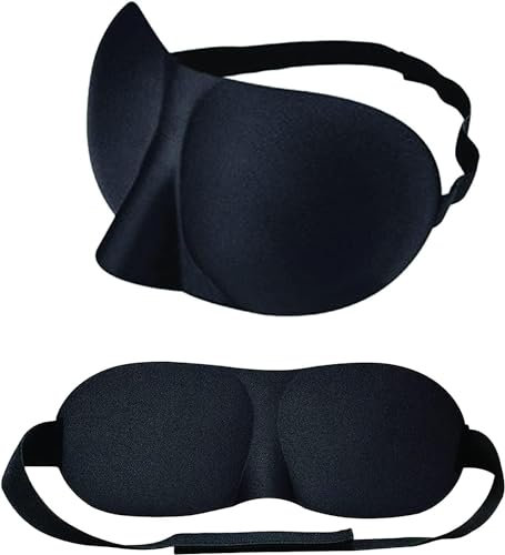 PARENCE - Schlafmaske - Nachtmaske mit Verstärkung und Nasenkerbe - Fleece-Komfortmaske - 23 x 9 cm