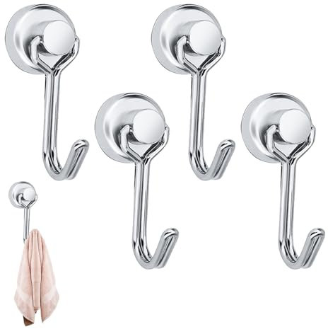 Gancio Magnetico, Magnete Con Ganci, Ganci Magnetici, Ganci Magnetici Cucina, Ganci Magnetici per Frigorifero, Ganci Magnetici Cucina Ruotabile, Ruotabile Magnete Con Gancio,4 Pezzi