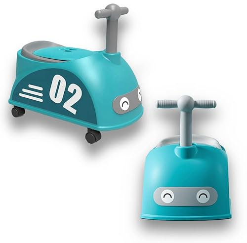 Sobebear 2-in-1 Potty Seat with Ride-On Car, Push-Along Design, Removable Inner Pot for Easy Cleaning, Handle Grip and Soft Padding, Travel-Friendly for Toddlers 18-36 Months+ (Blue)