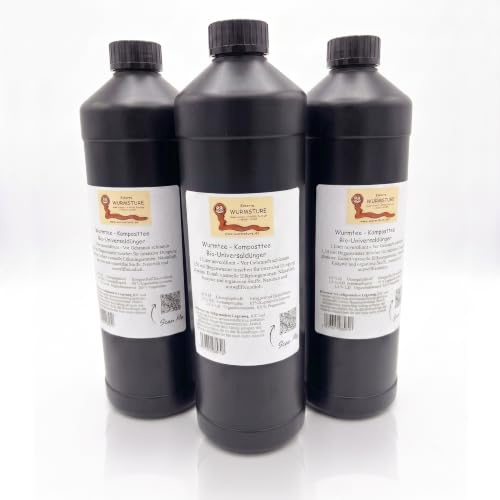 Eckards Wurmstube Wurmtee Komposttee Omas Gemüse-Glück - 3 x 1 Liter - Universaldünger - Vegan - Balkonpflanzen Hanf Tomaten Gurken