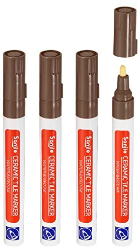 PATIKIL Fugenstift, 4 Pack Fliesen Farbe Markierung Reparatur Stifte Farbe Stifte Fliesen Fugen versiegelung Stift mit zusätzlichen Tipps für Boden fliesen Lücke, Dunkelbraun