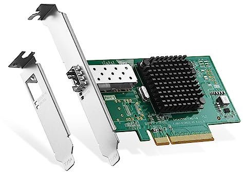 Binardat 10G SFP+ PCIe Adaptador de Red, Intel X520 82599 Controlador LAN, 10G/1G/100Mbps SFP+ Ranura Tarjeta Nic para Windows/Linux/VMware.