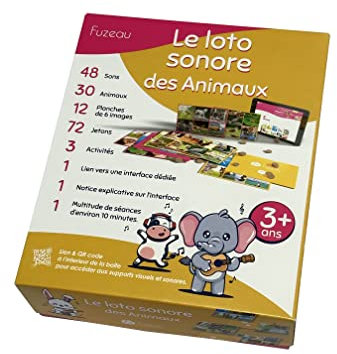 Fuzeau - 78374 - LE LOTO SONORE DES ANIMAUX - 6 PLANCHES DE JEUX - 30 ANIMAUX A DECOUVRIR - A PARTIR DE 3 ANS