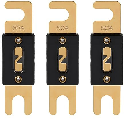 VEXUNGA ANL Sicherung 50A ANL-50 Flachsicherungen 50 Ampere 32VDC für Auto Audio Videosystem Schmelzsicherung Sicherungen (Packung mit 3 Stück)