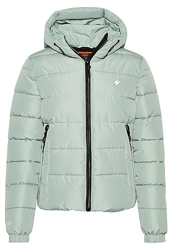 Superdry Damen Hooded Spirit Sports Puffer Jacke, Helles Jadegrün, 40