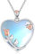 YAFEINI Collier en Argent Sterling 925 avec Pendentif en Forme de Cœur et de Pierre de Lune, Fleur de Rose, en Filigrane, Bijoux Cadeau pour Femmes et Filles (XX-Collier Pierre de Lune Fleur Rose)