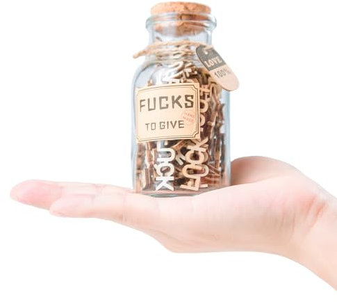 7oz Fucks to Give, Jar of Fucks Gift Jar, Fuck Wooden Cutouts Letter Piece, Lustige Geschenke zum Geburtstag Valentinstag Weihnachten, Geschenke für Männer Frauen, Kleines Geschenk, Witzige Geschenke