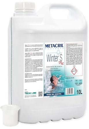 Metacril Winter S Plus + Bicchierino Dosatore Graduato, Trattamento Invernale con Azione Anticalcare ed Elimina Alghe - 10 LT