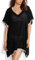 Cache Maillot de Bain Femme Robe de Plage Mousseline Sarongs en Été Plage Couvrir Sexy V-Cou Bikini Cover Up Bohème Beachwear (Noir+blanc)
