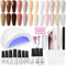 BORN PERTTY UV Nagellack Set mit UV Lampe 12 Farben - 47PCS 48W Gel Nagellack Set mit UV Lampe Nagelset Gelnägel Starterset Nude Silber Glitzer Gold