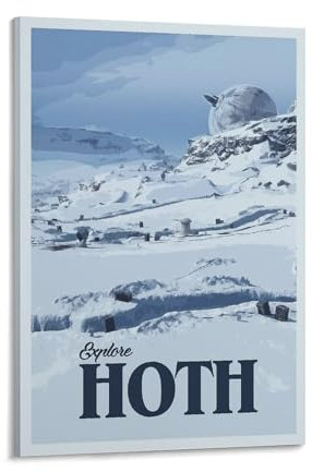 Jdheeh Vintage-Hoth-Reiseposter, Leinwand-Kunst-Poster, Wanddekoration, Poster, 60 x 90 cm