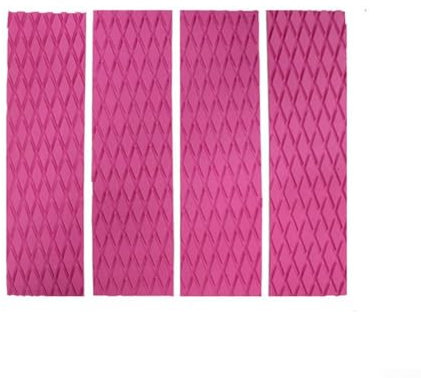 URPIZY 4 cuscinetti di trazione antiscivolo per tavola da surf, con scanalatura a diamante, per tutti i tipi di tavole da surf (rosa)