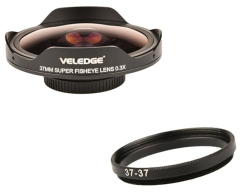 Yeory Fisheye Lens Adapter 37mm 0.3X HD Ultra Wide Angle Adapter Ring Camera Accessories, Wide Angle Adapter Ring