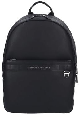 Armani Exchange Men's Tulum, Double zip closure, Metal front logo, Black, One size