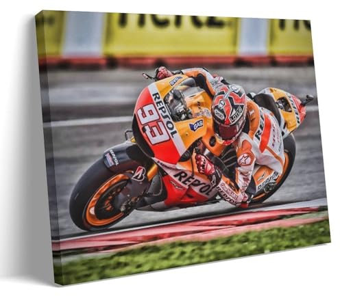 TNERPAR Marc Marquez MotoGP 2019 Poster Dekorative Malerei Leinwand Wandkunst Wohnzimmer Poster Schlafzimmer Malerei,Wandkunst Bilddruck Moderne Familienzimmer Dekor 20x30inch(50x75cm)