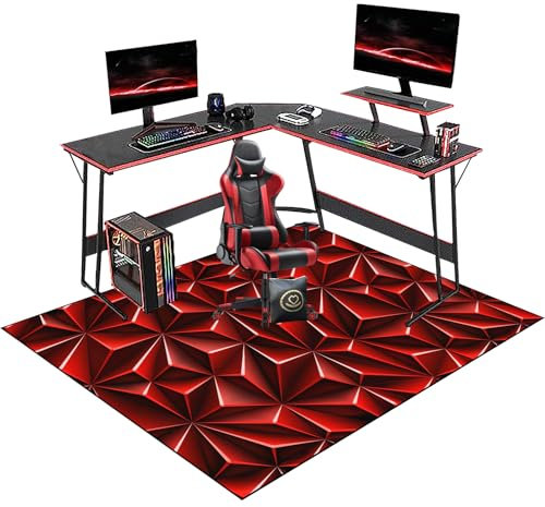 RxiBeFuw Tappeto per Sedia Gaming, Protettivo Salvapavimento, Tappeto Sedia Ufficio, Antiscivolo Sedia Protettiva Multiuso Chair Mats per Pavimenti in Legno Duro e Piastrelle 60 x 70 cm