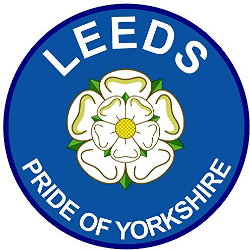 Leeds - Pride of Yorkshire - (Two Pack) 80mm Diameter Car Bumper Window Decal Sticker