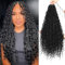 XIIMENALU Boho Faux Locs Crochet Hair 8 Packs Goddess Soft Locs with Curly Ends Pre-Looped Bohemian River Locs Crochet Hair Extensions for Black Women (1B#, 18Inch(Pack of 8))
