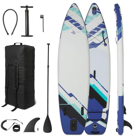 Amazon Basics Tavola da Stand Up Paddle con Kit Accessori Completo, 335 cm x 84 cm, Blu