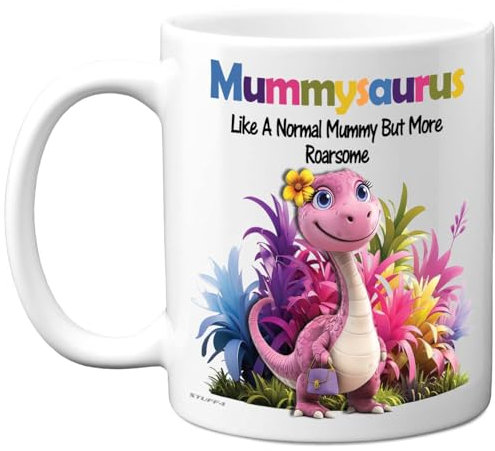 Stuff4 Mummy Gifts - Roarsome Mummysaurus Mug - Happy Birthday Gifts for Mummy from Son Daughter, Dinosaur Mother's Day Presents, 11oz Ceramic Dishwasher Safe Premium Mugs