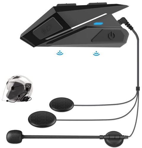 OBEST Motorrad Helm Headset, Motorrad Bluetooth Headset mit BT5.0, Kopfhörer Helm für Musik Lautsprecher, Anrufsteuerung, Geräuschunterdrückung für Kopfhörer