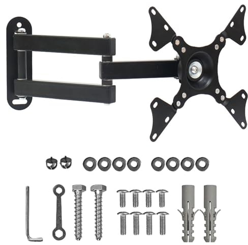 TV Wall Bracket for 13-42 inch TVs, Swivels Tilts TV Wall Mount for Flat & Curved TVs, Easy Install for LED/LCD/OLED VESA 75x75/100x100/200x200mm up to 11.5kg Capacity - Small Space Friendly