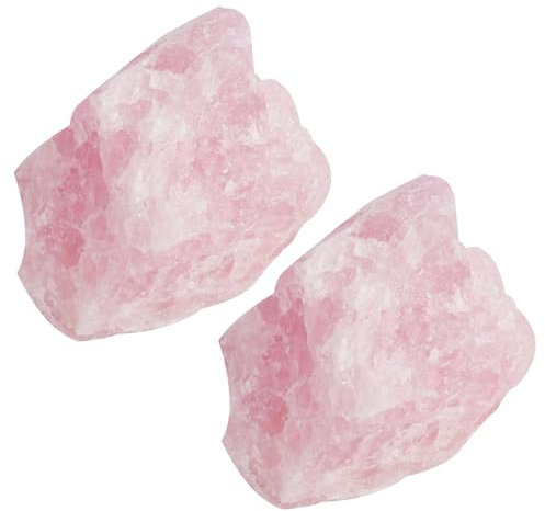 Jecdfs 2pcs Grandi cristalli di quarzo rosa,pietre e cristalli naturali,pietra grezza,per Meditazione, Gioielleria e Decorazione Feng Shui, Dimensioni 3 – 5 cm