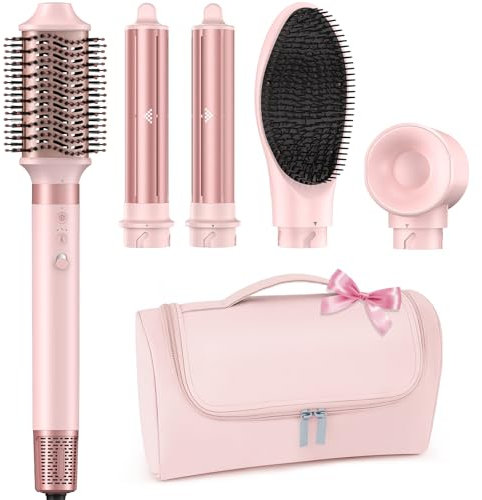 MESCOMB 5 en 1 Cepillo Secador de Pelo & Air Styler, Secado rápido, Sin Daños por Calor, Sin Frizz par Volumisation para Todo Tipo de Cabello, Bolsa Organizadora de Regalo, Dar Regalos