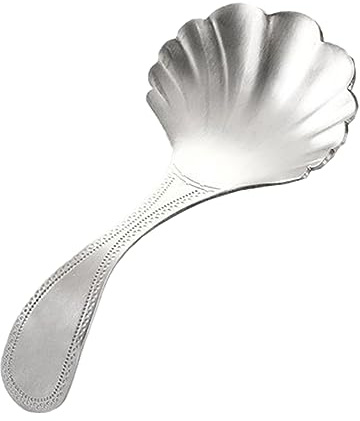 COLLBATH Stainless Steel Tea Scoop Shell Shape Ergonomic Tea Spoon 4.13In for Loose Leaf Measuring and Serving at Home Office House