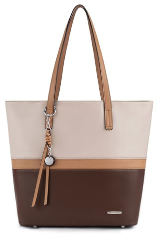 Pomelo Best Handtasche Damen Shopper Groß Damen Tasche für Büro Schule Einkauf Rosé-terrakotta