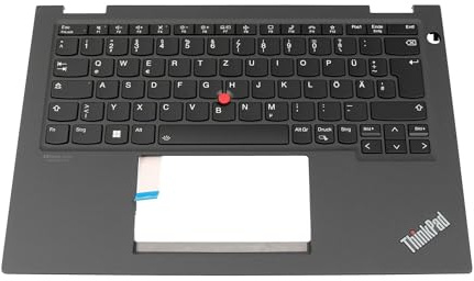 Lenovo 5M11C18752 originale tastiera incl. custodia DE (tedesco) nero/grigio con retroilluminazione e punto di traccia (no WWAN) per TP Yoga X13 Gen 2 (20W8/20W9)