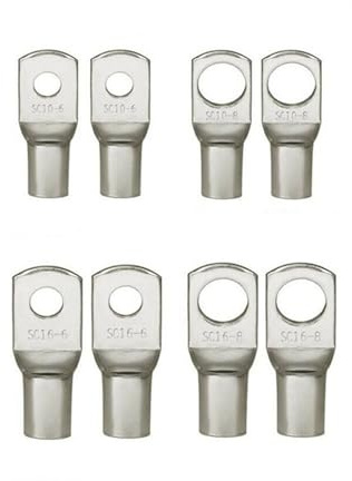 10/20PCS 6-35mm2 Verzinnte Kupfer Kabelschuh Ring Batterie Crimp Terminals Draht Schweißen Anschlüsse(SC10 20PCS,M8)