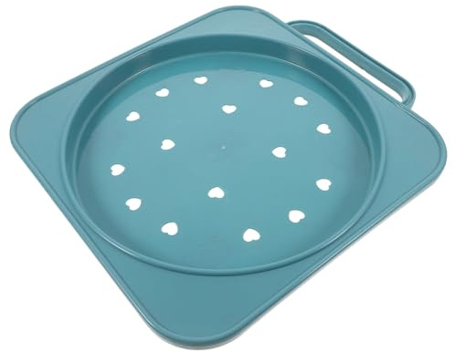 FOMIYES Movable Propane Tank Holder with Handle and Wheel Base, Blue Small Gas Cylinder Tray Stand for Kitchen Fixed Storage and Easy Transport