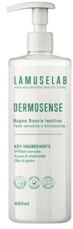Lamuselab Dermosense Bagno Doccia Lenitivo 400 ml – Detergente Delicato per Pelle Sensibile con Effe Leni Complex, Oli di Oliva, Jojoba e Macadamia