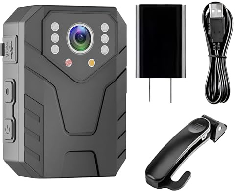 Fotocamera corporea, 4K WiFi-Enabled 128G, 60FPS, batteria 18 ore, fotocamera indossabile impermeabile wireless, registratore delle forze dell'ordine con pre-registrazione, visione notturna IR, 3,1 x
