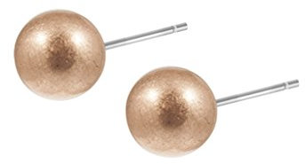 SENCE Copenhagen - Kleine Ohrstecker Rosegold Damen - Be Creative Earstuds/Essentials Kollektion - 8mm Kugel Messing 14K matt rose vergoldet - EP217AA