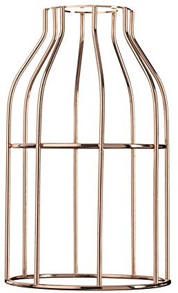 Hoopzi - Käfig - Lampenschirm aus lackiertem Stahl - Cage - Zur Abhängung, Tischlampe, Stehlampe, Wandleuchte - Kompatibel mit E27 Gewinde - Befestigungsring - Kupfer