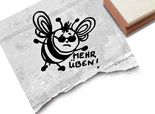Stempel - Lehrerstempel Biggi BIENE Mehr üben! - Zauberhafter Schulstempel zur MOTIVATION der Schüler - Ideal für Kita, Schule oder Familie - von zAcheR-fineT