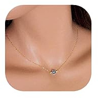 Jovono Eye Necklace Gold Evil Eyes Necklace Blue Pendant Chain for Women and Girls