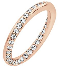 Elli Ring Damen Bandring Gedreht mit Kristalle in 925 Sterling Silber