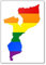 Mosambik Karte mit LGBT Flagge Kühlschrankmagnet