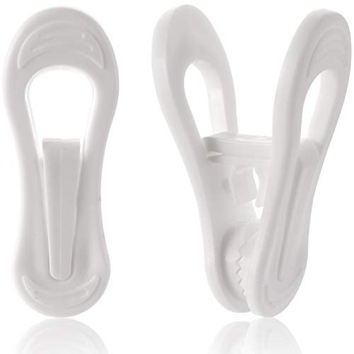 Yopay 50 Stück Kleiderbügel Clips für Kleiderbügel, Mehrzweck Klemmen, einfach auf Kleidung Hosen Kleiderbügel, Kunststoff-Fingerclips für Zuhause, Büro, Reisen, weiß