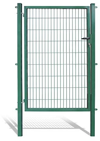 Koll Living Gartentore für Stabmattenzaun mit 120 cm Breite - Farbe und Höhe wählbar - inkl. Pfosten und Befestigungsmaterial (H 180 x B 120 cm, grün)